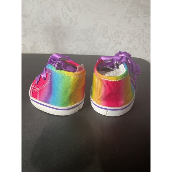 Build-A-Bear Rainbow High-Top Shoes With Purple Laces For Stuffed Animals - Picture 3 of 4
